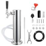 MRbrew Single Tap Draft Beer Tower, Support Countertop and Kegerator Installation, Stainless Core Beer Faucet Stainless Steel 3'' Flange Brewing Tower Dispenser Kit with Self-Closing Faucet Spring