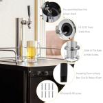 MRbrew Single Tap Draft Beer Tower, Support Countertop and Kegerator Installation, Stainless Core Beer Faucet Stainless Steel 3'' Flange Brewing Tower Dispenser Kit with Self-Closing Faucet Spring