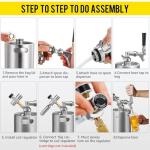 MRbrew 128oz Mini Beer Keg Growler Mini Kegerator - Portable Draft Beer Dispenser System, Pressurized Stainless Steel Beer Growler Tap with CO2 Regulator & Beer Tap for Fresh Beer, Home Bar Party&Gift