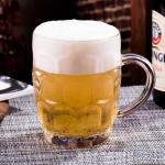 TUSAPAM Dimple Stein Beer Mug Set, 20 oz Beer Glasses with Handle, Glass Beer Mugs, Dishwasher and Freezer Safe, Clear and Sturdy, Set of 4