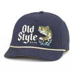 AMERICAN NEEDLE Old Style Beer Canvas Cappy Adjustable Snapback Baseball Trucker Hat (23005A-OLDS-NAVY)
