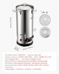 VEVOR Beer Brewing Equipment, 8 Gal/30L 304 Stainless Steel Home Beer Brewer,1500W All-in-One Home Brewing Kit with Tall strainer, Integrated Inner Barrel & Reinforced Handle