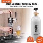 VEVOR CO2 Tank, 5 lbs New Aluminum Alloy Cylinder, CO2 Air Tank with Light Gray Spray Coating, CGA320 Valve & Adjustable Pressure, DOT Approved Cylinder for Draft Beer Dispensing and Soda Maker