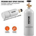 VEVOR CO2 Tank, 5 lbs New Aluminum Alloy Cylinder, CO2 Air Tank with Light Gray Spray Coating, CGA320 Valve & Adjustable Pressure, DOT Approved Cylinder for Draft Beer Dispensing and Soda Maker