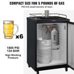 VEVOR CO2 Tank, 5 lbs New Aluminum Alloy Cylinder, CO2 Air Tank with Light Gray Spray Coating, CGA320 Valve & Adjustable Pressure, DOT Approved Cylinder for Draft Beer Dispensing and Soda Maker