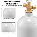 VEVOR CO2 Tank, 5 lbs New Aluminum Alloy Cylinder, CO2 Air Tank with Light Gray Spray Coating, CGA320 Valve & Adjustable Pressure, DOT Approved Cylinder for Draft Beer Dispensing and Soda Maker