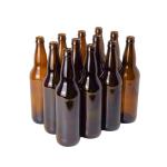 Amber Beer Bottle Rack - 22 oz, Set of 12