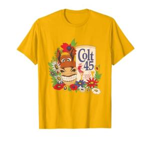 Licensed Vintage Colt 45 Beer Donkey Floral T-Shirt