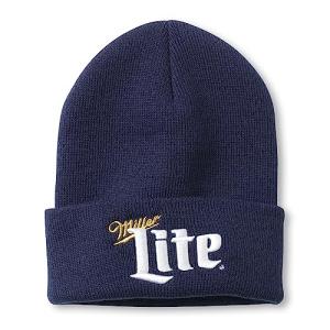 AMERICAN NEEDLE Miller Lite Beer Cuffed Knit Beanie, Navy, One Size Fits Most (21019A-MLITE-NAVY)