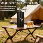 Beer Growler Tap System,128Oz Portable Mini Keg Draft Beer Dispenser with Foldable Funne and Pressure Display,Stainless Steel Pressurized Beer Growler, Leak-Proof Ring, Homebrew, Craft Beer