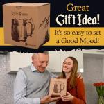 Handmade Wooden Beer Mug with Stainless Steel Cup