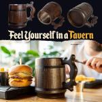 Handmade Wooden Beer Mug with Stainless Steel Cup