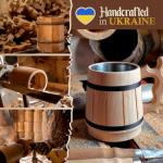 Handmade Wooden Beer Mug with Stainless Steel Cup