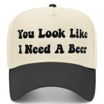 Funny Gag Trucker Hat You Look Like I Need A Beer -Embroidery Funny Hats Adjustable Baseball Cap for Men Women Black