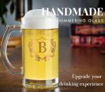 Onebttl Personalized Beer Gifts for Men - 17 oz Heavy Beer Stein Mug with Handle for Boss as Birthday Christmas Gift - J