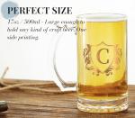Onebttl Personalized Beer Gifts for Men - 17 oz Heavy Beer Stein Mug with Handle for Boss as Birthday Christmas Gift - J