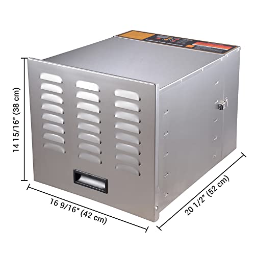 10-Tray Stainless Steel Food Dehydrator 55L