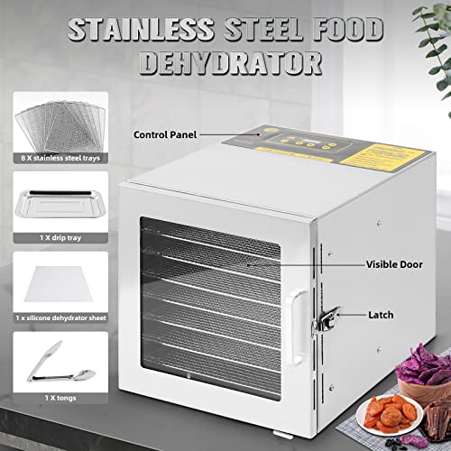 Stainless Steel 8-Tray Food and Jerky Dehydrator