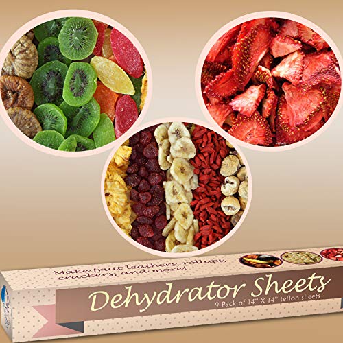 Premium Non-Stick Food Dehydrator Sheets, Set of 9