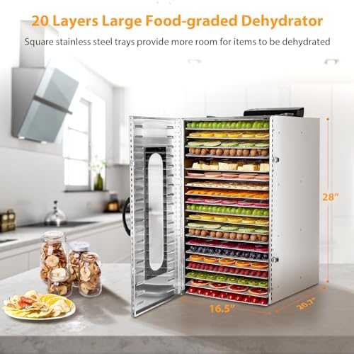20-Tray Commercial Electric Dehydrator with Timer Control
