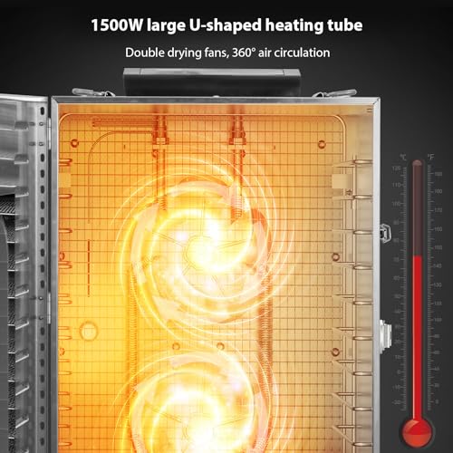 20-Tray Commercial Electric Dehydrator with Timer Control