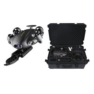 QYSEA FIFISH V6 Expert M200A Underwater Drone with Robotic Arm, AI Vision Lock Portable ROV with Q-Interface, Underwater Robot with Industrial Case, 6 Hours Working Time, 4K Camera, 660ft Dive