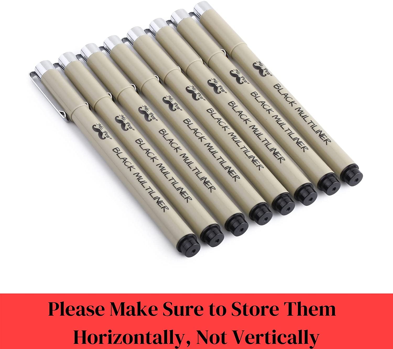 Mr. Pen 8-Pack Black Drawing Fineliner Pens