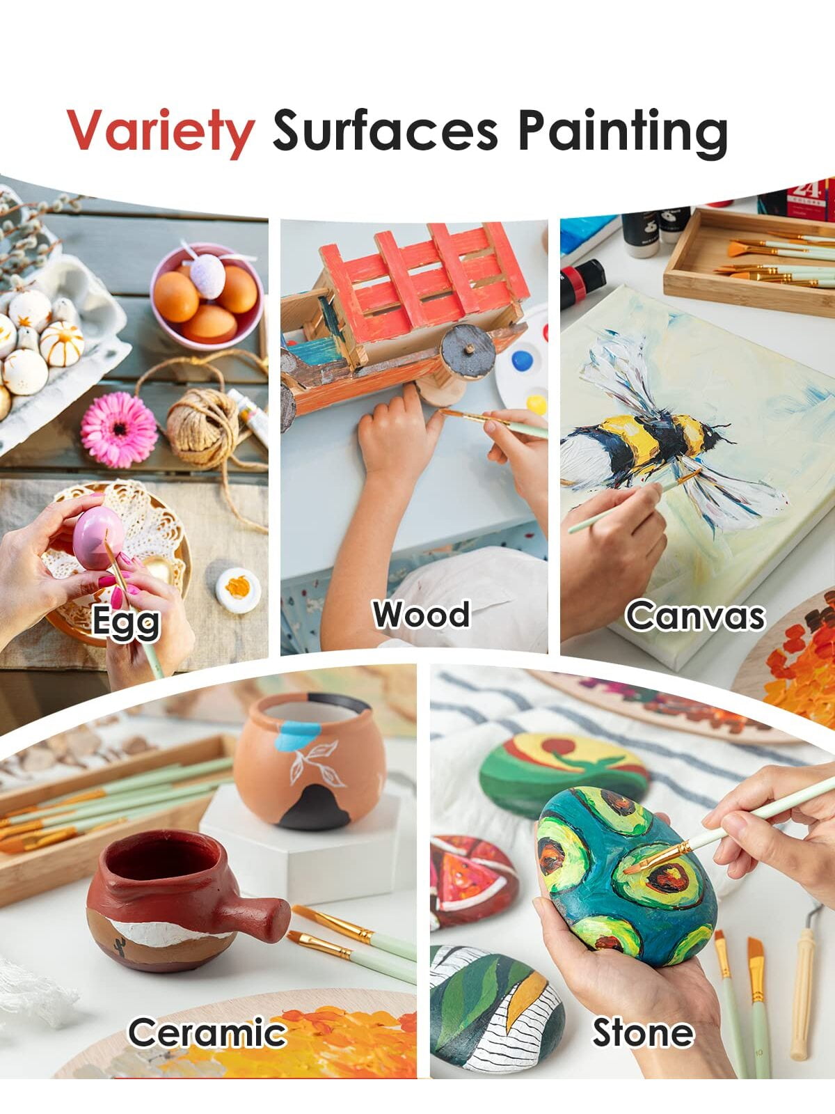 24-Piece Acrylic Paint Set by Fantastory