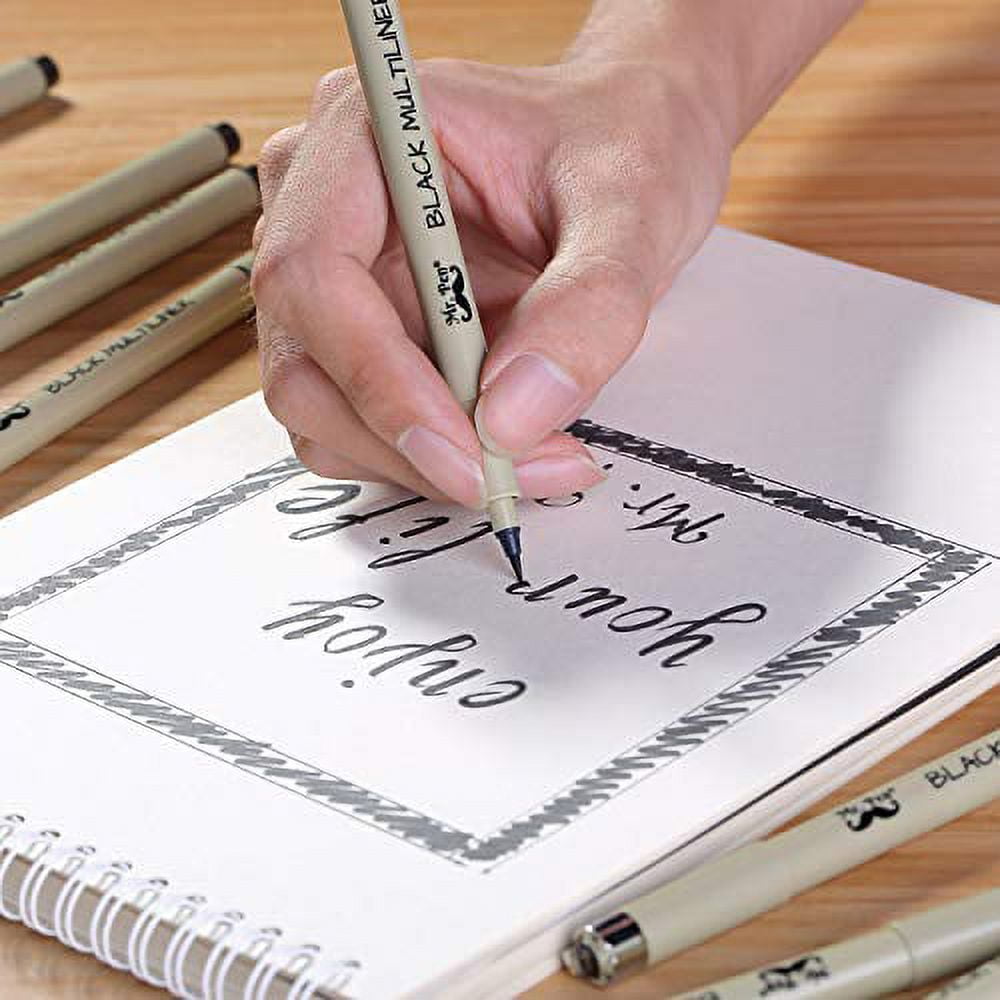 Mr. Pen 8-Pack Black Drawing Fineliner Pens