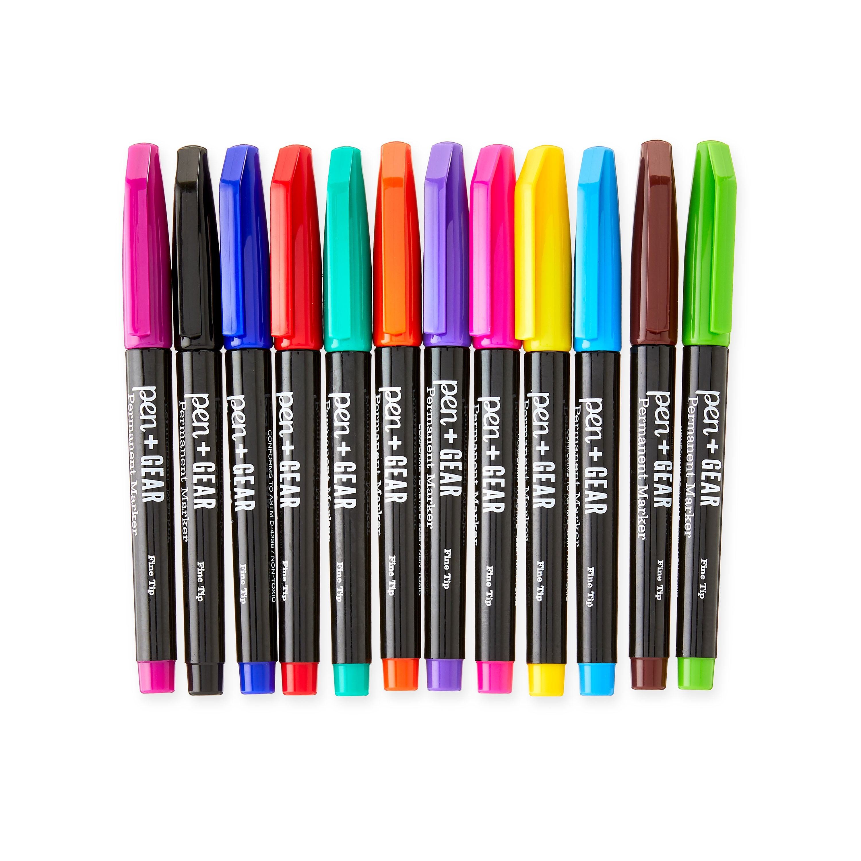 12-Pack Non-Toxic Assorted Permanent Markers