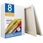 FIXSMITH 8-Pack Primed White Canvas Boards, 11x14 Inches