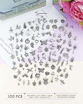 Silver Tibetan Charms for Jewelry Making - 100 PCS