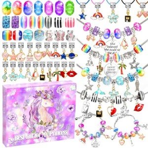 130 Pcs Charm Bracelet Making Kit for Girls