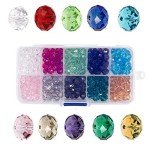 Bingcute 8mm Faceted Briolette Crystal Glass Beads