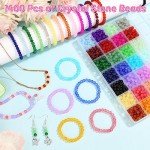 1400-Piece 6mm Round Glass Beads Set