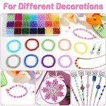 1400-Piece 6mm Round Glass Beads Set