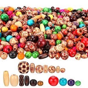 800 Wooden Beads for Jewelry Making and Crafts