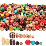 800 Wooden Beads for Jewelry Making and Crafts