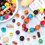 800 Wooden Beads for Jewelry Making and Crafts
