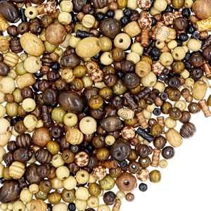 700 Assorted Wooden Beads for Jewelry Making