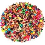 800 Wooden Beads for Jewelry Making and Crafts