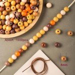 1000Pcs Colorful Round Wooden Spacer Beads