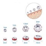Silver Rondelle Spacer Beads with Crystal Stones, 100 pcs