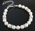 Silver Rondelle Spacer Beads with Crystal Stones, 100 pcs