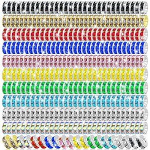 1200 PCS 8mm Rhinestone Spacer Beads for Jewelry