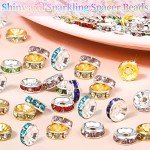 1200 PCS 8mm Rhinestone Spacer Beads for Jewelry
