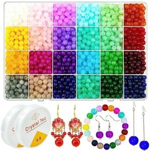 1200 Colorful 6mm Glass Beads for Crafts