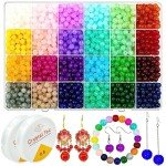 1200 Colorful 6mm Glass Beads for Crafts