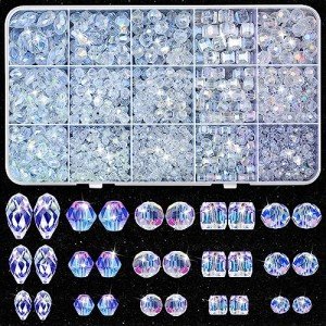 900 Assorted Glass Crystal Beads for Jewelry Making