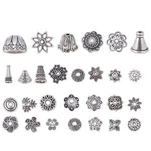 200Pcs Tibetan Silver Bead Caps for Jewelry